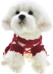 img 3 attached to 🎄 Red Winter Christmas Dog Princess Dress, Small Dog Sweaters for Female Dogs - Ideal for Dachshunds, Chihuahuas, Corgis (Size S - Bust 13.7 inches)