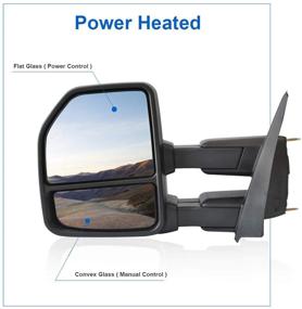 img 2 attached to 🚗 JZSUPER Towing Mirrors for Ford F150 Pickup Truck 2015-2019, Power Heated w/ Turn Signal, Temperature Sensor - 8 Pin Plug