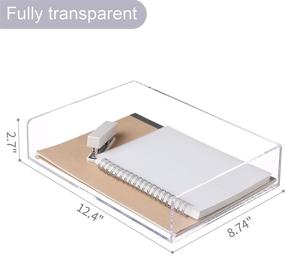 img 1 attached to 📚 Clear Acrylic Stackable Letter Tray Desk Organizer - SANRUI Paper Tray 2-Pack