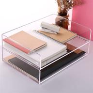 📚 clear acrylic stackable letter tray desk organizer - sanrui paper tray 2-pack логотип