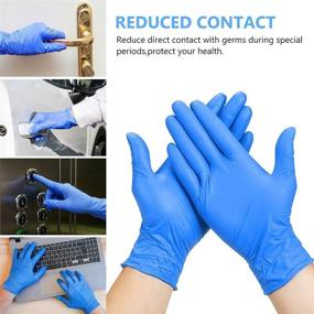 img 2 attached to 🧤 Blue Exam Synmax Vinyl Gloves - 100Pcs, Powder Free, Latex Free, Medical Grade Disposable Gloves