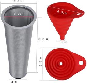 img 3 attached to Фильтр для холодного кофе объемом 64 унции для широкого горла банки Мейсона с силиконовыми уплотнителями и воронкой - набор для приготовления холодного кофе и заварки чая.