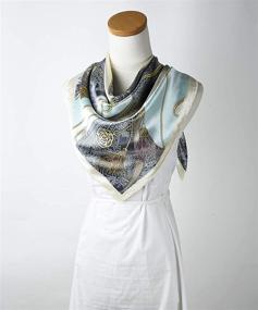 img 2 attached to Square Lightweight Scarfs Sleeping Pattern Women's Accessories and Scarves & Wraps