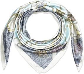 img 4 attached to Square Lightweight Scarfs Sleeping Pattern Women's Accessories and Scarves & Wraps