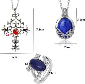 img 3 attached to 3-Pack Unisex Vampire Diaries Elena Sapphire Crystal Daylight Ring and Katherine Sapphire Crystal Pendant Daywalking Necklace for Fans - PPX