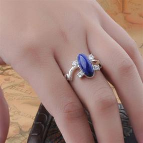 img 1 attached to 3-Pack Unisex Vampire Diaries Elena Sapphire Crystal Daylight Ring and Katherine Sapphire Crystal Pendant Daywalking Necklace for Fans - PPX