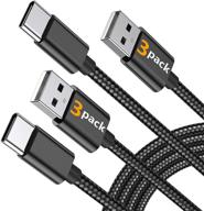 🔌 3 пакет кабелей usb c marge plus (6 футов), быстрая зарядка, оплетенный кабель типа c - совместим с samsung galaxy a20 a50 a51 a71 a10 a10e s10 s20 plus note10, lg stylo 5 4 и другими устройствами usb c. логотип