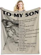 🦁 tveinard lion letter fleece blanket: inspiring mom's positive encouragement & love for son | air mail flannel gift 60"x80 logo