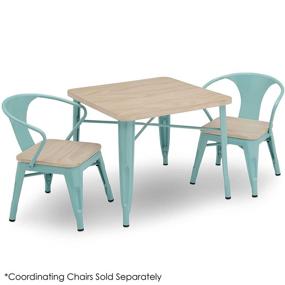 img 1 attached to 🌈 Delta Children Bistro Kids Play Table - Enhance Arts & Crafts, Snack Time, Homeschooling, Homework & More! Eggshell Aqua with Driftwood – A Perfect Fit!