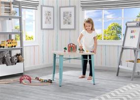 img 3 attached to 🌈 Delta Children Bistro Kids Play Table - Enhance Arts & Crafts, Snack Time, Homeschooling, Homework & More! Eggshell Aqua with Driftwood – A Perfect Fit!