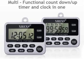 img 3 attached to XREXS Digital Kitchen Timer Clock with Large LCD Display - 4 Channels, Simultaneous Timing Countdown Up, Magnetic Attachable - Battery Included (396)