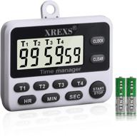 xrexs digital kitchen timer clock with large lcd display - 4 channels, simultaneous timing countdown up, magnetic attachable - battery included (396) logo