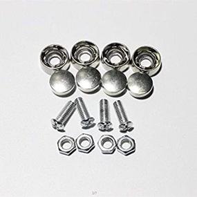 img 2 attached to 🔩 Set of 4 License Plate Frame Bolt Screws Fasteners with Corrosion Resistant Zinc Metal Safety Screw Caps – Onwon Stainless Steel Rust Resistant