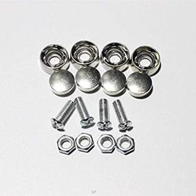 img 4 attached to 🔩 Set of 4 License Plate Frame Bolt Screws Fasteners with Corrosion Resistant Zinc Metal Safety Screw Caps – Onwon Stainless Steel Rust Resistant
