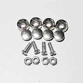 img 1 attached to 🔩 Set of 4 License Plate Frame Bolt Screws Fasteners with Corrosion Resistant Zinc Metal Safety Screw Caps – Onwon Stainless Steel Rust Resistant