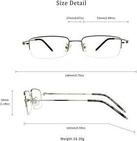 img 2 attached to 👓 LifeArt Alloy Semi-Rimless Blue Light Blocking Reading Glasses: Reduce Eyestrain, Perfect for Gaming, TV & Computer Use - Anti Glare, Men's Silver Glasses (0.00 Magnification)