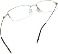 👓 lifeart alloy semi-rimless blue light blocking reading glasses: reduce eyestrain, perfect for gaming, tv & computer use - anti glare, men's silver glasses (0.00 magnification) logo