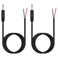 🔌 fancasee (2 pack 6 ft) replacement 3.5mm male plug to bare wire open end ts 2 pole mono 1/8" 3.5mm plug jack connector audio cable repair kit logo