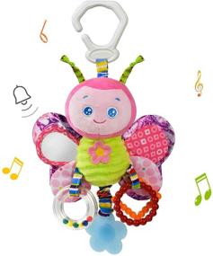 img 4 attached to 🦋 Baby Rattles Toys with Teether & Pram Bed Bell - Perfect Gifts for Babies aged 3 Months+ (Butterfly)