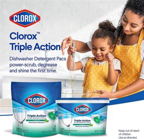 img 2 attached to 🧼 Clorox Triple Action Dishwasher Detergent Pacs, 43 Count: Powerful Cleaning with Fresh Scent