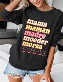 img 1 attached to 👚 Cute and Comfy Mama Sweatshirt: Blooming Jelly Women's Crewneck Long Sleeve Tops with Casual Letter Print - Graphic Pullover for a Stylish Casual Look