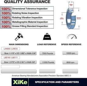 img 3 attached to 🚗 XiKe Trailer Wheel Hub Bearings Kit with L68149/L68111 and L44649/L44610 - Durable, Rotary Quiet, High Speed - Fits 1-3/8'' to 1-1/16'' Axles - Includes 171255TB Seal, Dust Cover, and Cotter Pin