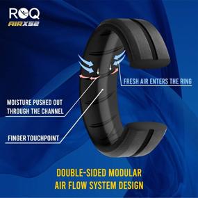 img 3 attached to ROQ Silicone Rings for Men - Multipack of Breathable 🤵 Mens Silicone Rubber Wedding Bands, available in 1/2/3/4/6 Pack – Duo Collection