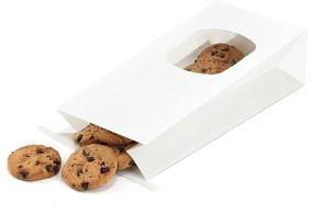 img 1 attached to 🛍️ BagDream Bakery Bags: 100Pcs Kraft Paper Bags with Window for Cookies & Coffee - Tin Tie Tab Lock, White Window Bags, 4.5x2.36x9.6 Inches