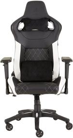 img 4 attached to CORSAIR WW T1 Gaming Chair with Racing Design in Black and White