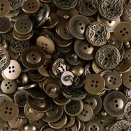 🔘 130 pack of gold scrambled assortment buttons for arts & crafts, decoration, collections, sewing, and fashion - different sizes 3/8" to 1 logo