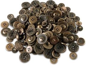 img 3 attached to 🔘 130 Pack of Gold Scrambled Assortment Buttons for Arts & Crafts, Decoration, Collections, Sewing, and Fashion - Different Sizes 3/8" to 1