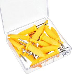 img 3 attached to Gejoy 20-Piece Stainless Steel Corn On The Cob Holders Set with Storage Box - Ideal for Home Cooking and BBQ (6 cm Long Corn Holder)