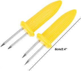 img 2 attached to Gejoy 20-Piece Stainless Steel Corn On The Cob Holders Set with Storage Box - Ideal for Home Cooking and BBQ (6 cm Long Corn Holder)