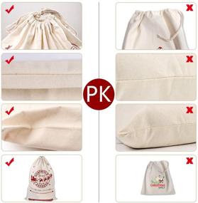 img 1 attached to 🛍️ OurWarm 2Pcs Santa Sacks Canvas Bags: 19x27 Inch Large Christmas Bags for Kids - Xmas Presents Storage with Drawstring