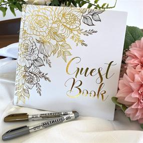 img 3 attached to 🍋 Lemon Sherbet Wedding Guest Book and Photo Album with Gold Foil, Gilded Edges, and Thick White Paper - 32 Pages - Includes Two Metallic Markers