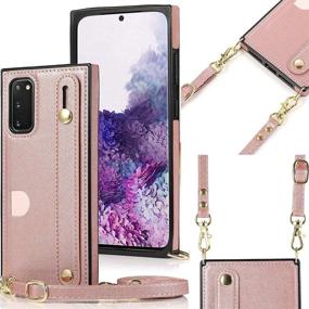 img 4 attached to 👜 ZYZX Wallet Case for Samsung Galaxy S20 FE 5G - Removable Adjustable Leather Crossbody Card Holders Case with Neck Strap Lanyard, Shoulder Strap, and Kickstand - KB Rose