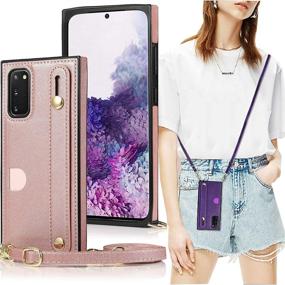 img 3 attached to 👜 ZYZX Wallet Case for Samsung Galaxy S20 FE 5G - Removable Adjustable Leather Crossbody Card Holders Case with Neck Strap Lanyard, Shoulder Strap, and Kickstand - KB Rose