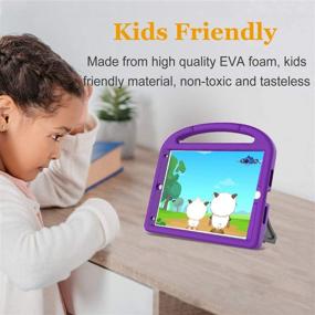 img 2 attached to 📱 LEDNICEKER Purple iPad 10.2 Kids Case 2021/2020/2019 with Screen Protector - Shockproof Lightweight Handle Stand for Apple iPad 9th/8th/7th Generation, 10.2 inch