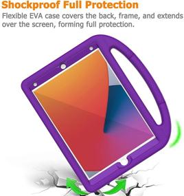 img 1 attached to 📱 LEDNICEKER Purple iPad 10.2 Kids Case 2021/2020/2019 with Screen Protector - Shockproof Lightweight Handle Stand for Apple iPad 9th/8th/7th Generation, 10.2 inch