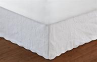🛏️ deluxe greenland home paisley quilted bed skirt: king size, refreshing white shade logo