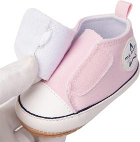 img 3 attached to 👶 RVROVIC Canvas Baby Shoes, Unisex Toddler Sneakers with Anti-Slip Sole, Suitable for Infant First Walkers, 0-18 Months