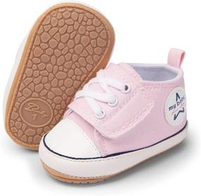 img 4 attached to 👶 RVROVIC Canvas Baby Shoes, Unisex Toddler Sneakers with Anti-Slip Sole, Suitable for Infant First Walkers, 0-18 Months