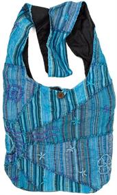 img 4 attached to 👜 Boho Purse Handbag - Original Collections Turquoise Embroidered Peace and Sunrise Crossbody Sling