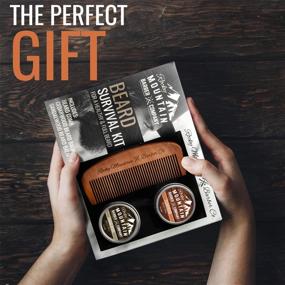 img 2 attached to 🎁 All-Inclusive Beard Care Kit - Beard Gift Set with Wooden Beard/Hair Comb, Two 1oz Beard Balms (Cedarwood and Sandalwood), Packaged in Gift Box