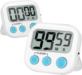 img 4 attached to 🕒 UMIKAkitchen Kitchen Timer: 2 Pack Large Digits Classroom Timer for Kids - Simple Operation Magnetic Timers for Cooking - White