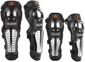 img 4 attached to Top-rated 4Pcs Alloy Steel Motorcycle Knee Pads & Elbow Guards - Ultimate Motocross Protection Gear