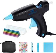 🔥 quiwell gl02 mini hot glue gun kit, including 30 glue sticks (10 colored), 25/40w dual power, 60 inch power cable, silicone mat, finger caps, sticker sheets, ruler, and carry bag logo