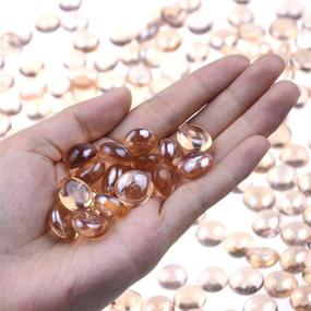 img 3 attached to 🔮 KINGOU Flat Glass Gems/Beads/Stones 1 Lbs: Vase Filler, Table Scatter, Games - 14-16mm, 5/8'' Size