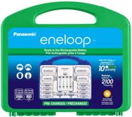 🔋 panasonic kj17mcc82a eneloop power pack with advanced battery charger and adapters - 8aa, 2aaa, 2 c adapters, 2 d adapters, plastic storage case (case color may vary) логотип