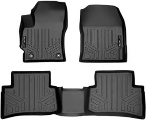 img 4 attached to 🚗 Custom Fit Floor Mats 2-Row Liner Set in Black for 2019-2022 Toyota Corolla Hatchback by SMARTLINER